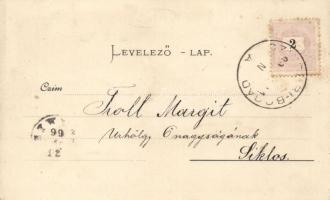 1899 Pécs, floral; kiadja Günsberger Lajos