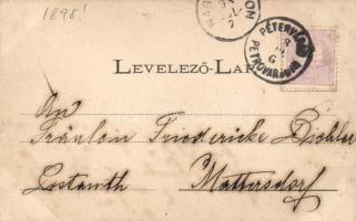 1898 Újvidék Pétervárad, floral; Verlag Ignatz Urban (fl)