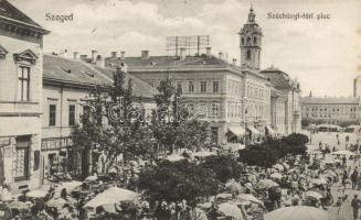 Szeged, Széchenyi tér, piac; Pető Ernő kiadása