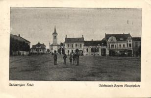 Szászrégen, Főtér, vissza So. Stpl / main square (EK)