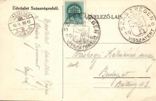 Szászrégen, Főtér, vissza So. Stpl / main square (EK)