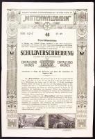 Ausztria / Innsbruck 1912. "Mittenwaldbahn" vasúti kötvény 1000K-ról német nyelven szelvényekkel T:II Austria / Innsbruck 1912. "Mittenwaldbahn" bond about 1000 Corona with coupons C:XF