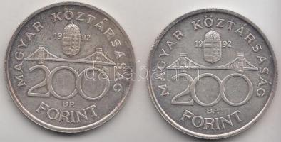 1992. 200Ft Ag "MNB" (2x) T:2
Adamo F13