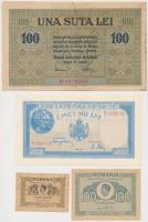 Románia 1917-1945. 20L (2x), 100L (2xklf), 5000L T:vegyes Romania 1917-1945. 20 Lei (2x), 100 Lei (2xdiff), 5000 Lei C:mixed