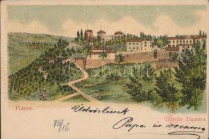 Fiume Trsat castle, litho (small tear)