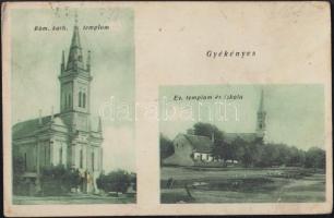 Gyékényes, Római katolikus templom, Evangélikus templom és iskola (fa)