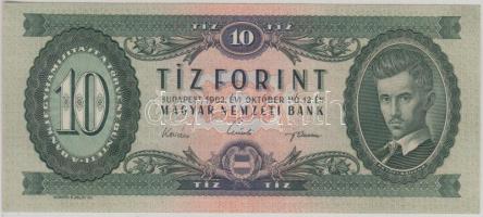 1962. 10Ft fordított hátlapi "01"-es alapnyomattal T:I-