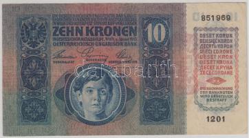 1915. 10K piros "MAGYARORSZÁG" körbélyegzővel T:II-,III