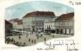 Versec, Főtér; Wetti Vilmos kiadása / main square (EK)