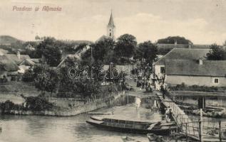 Almás, Aljmas; pontoon bridge