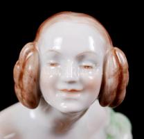 Herendi Déryné, kézzel festett, jelzett, hibátlan, m:35 cm /Herend Mrs.Dery porcelain figure, hand p...