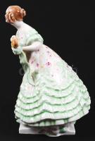 Herendi Déryné, kézzel festett, jelzett, hibátlan, m:35 cm /Herend Mrs.Dery porcelain figure, hand p...