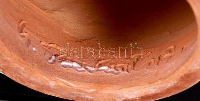 Berkovita Anna (1911-1986): Várakozó. Kézzel festett mázas kerámia, jelzett, hibátlan, m:20 cm / Cer...