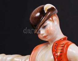 Herendi Ludas Matyi, kézzel festett, jelzett (mélynyomás, tercia), hibátlan, m:20 cm, h:25 cm