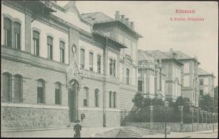 Kolozsvár, klinika főbejárata, Keszey Albert kiadása / entrance of the hospital (EK)