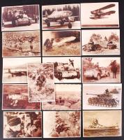 16 db levelezőlap méretű kép a II. világháborúról pecsétekkel / World War II. pictures