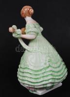 Herendi Déryné, kézzel festett, jelzett, hibátlan, m:21 cm /Herend Mrs.Dery porcelain figure, hand p...