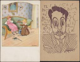 Humor és gyermek 4 régi + 1 modern lap