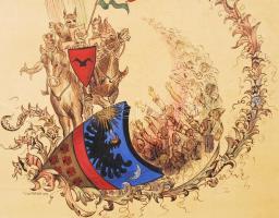 vitéz Pataky Ferenc: Könyvborító terv (1939). Tus, akvarell, papír, 58x40 cm