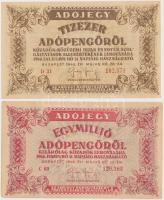 1946. 1.000.000AP fordított címerrel + 10.000AP T:vegyes