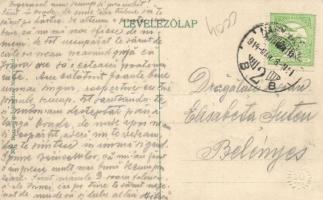 Nagyvárad, Rákóczi út, cukrászat; Boros Jenő kiadása / confectionery shop, tram