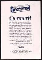 cca 1940 Dormovit altató reklám, benne maga a gyógyszer is / medicine commercial with the pills itse...