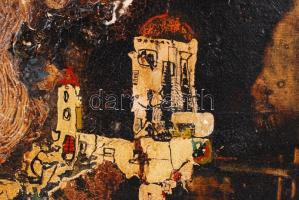 Bornemisza László (1910-1995): Napsütés a sötétségben. Vegyes technika, farost, sérült, jelzett, ker...