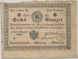 1849. 6Kr "Almásy" T:IV Adamo G100.