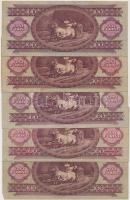 1949-1968. 100Ft (5x) klf évszám T:III