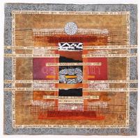 Ajtai Tamás (1952-): Oltárvilág. Vegyes technika, karton, jelzett, újszerű keretben 21×21 cm