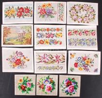 cca 1920 Kézimunka minták (gobelinek) kisméretű számozott képei. Mainz Verlag, Bécs / Pitures of gobelins