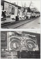 cca 1930-1940 Budapest, utcai plakátok, falragaszok, hirdetések, 5 db későbbi nagyítás, 13x18 cm