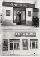 1934 Budapest, Zugló, kávéház és kocsma utcai homlokzata, 3 db későbbi nagyítás, 12x18 cm