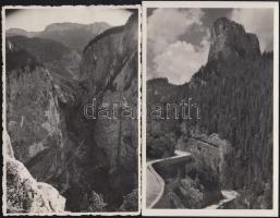 2 db régi erdélyi városképes lap: Gyilkos-tó, Békás-szoros / 2 old postcards from Transylvania: Red Lake, Bicaz Canyon