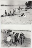 cca 1930-1940 Szabad strand Nagymarosnál, 2 db későbbi nagyítás, 13x18 cm