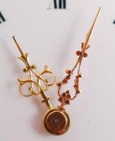 Arany (Au) 14 K zsebóra és zománcozott felhuzó, jelzett, másodperc mutatós, nem működik, fedelek nem...