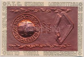 1974. "Ferencvárosi Torna Club" meghívó az FTC Stadion megnyitójára szervezett Vasas Sc elleni mérkőzésre, karton, tokban T:2