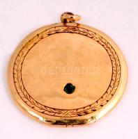 Arany (Au) 14 K fényképtartós medál, féldrágakővel, fedél nem záródik, nettó: 6g/ Pocket watchbox with 14 carat gold