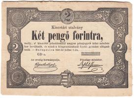 1849. 2Ft csak előlapi fekete próbanyomat, vastagabb papír! T:III RR! Hungary 1849. 2 Forint only front blck color trial print, thicker paper! C:F RR! Adamo SG108var