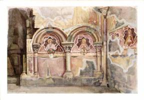 Esztergom, Ásatások, Királyi várkápolna, falfestmény, s: Magasi Németh Gábor (EK)