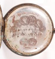 cca 1900 Ezüst fedelű zsebóra hiányos szerkezettel / Damaged silver pocket watch