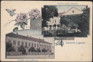 Lugos, Püspöki Palota; Auspitz Adolf kiadása / Episcopal palace; floral (fl)