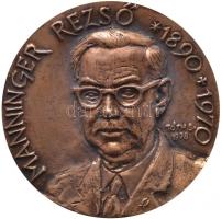 Tóth Sándor (1933-) 1978. "Manninger Rezső 1890-1970 / Országos Állategészségügyi Intézet" Br nagyalakú emlékérem (99mm) T:2 dísztokban