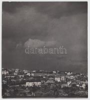 1925 Kerny István (1879-1963): Pasaréti látkép, vintage fotó, szerzői pecséttel jelzett, 12x11 cm