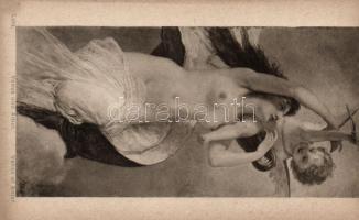 7 db régi, jó minőségű festmény reprodukciók és erotikus képeslapok / 7 old painting reproductions, ...