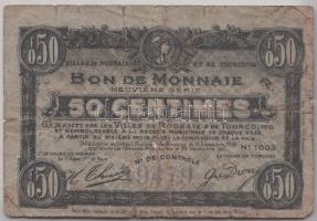 Franciaország / Roubaix 1916. 50c "Bon de Monnaie" T:IV France / Roubaix 1916. 50 centimes C:VG tiny pin holes