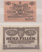 Budapest 1919. "8 Órai Újság" 20f + 1920. 20f T:I,I-