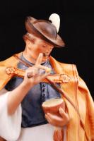 Herendi falatozó juhász a pulijával, kézzel festett, hibátlan, jelzett, m:20 cm