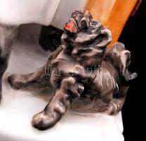 Herendi falatozó juhász a pulijával, kézzel festett, hibátlan, jelzett, m:20 cm