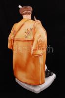 Herendi falatozó juhász a pulijával, kézzel festett, hibátlan, jelzett, m:20 cm